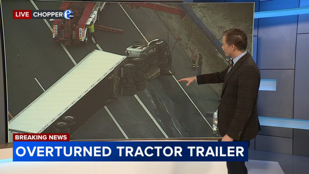 Overturned semi blocking all lanes of Rt. 55 NB in Gloucester County, New Jersey
       — Bryn Mawr Community news